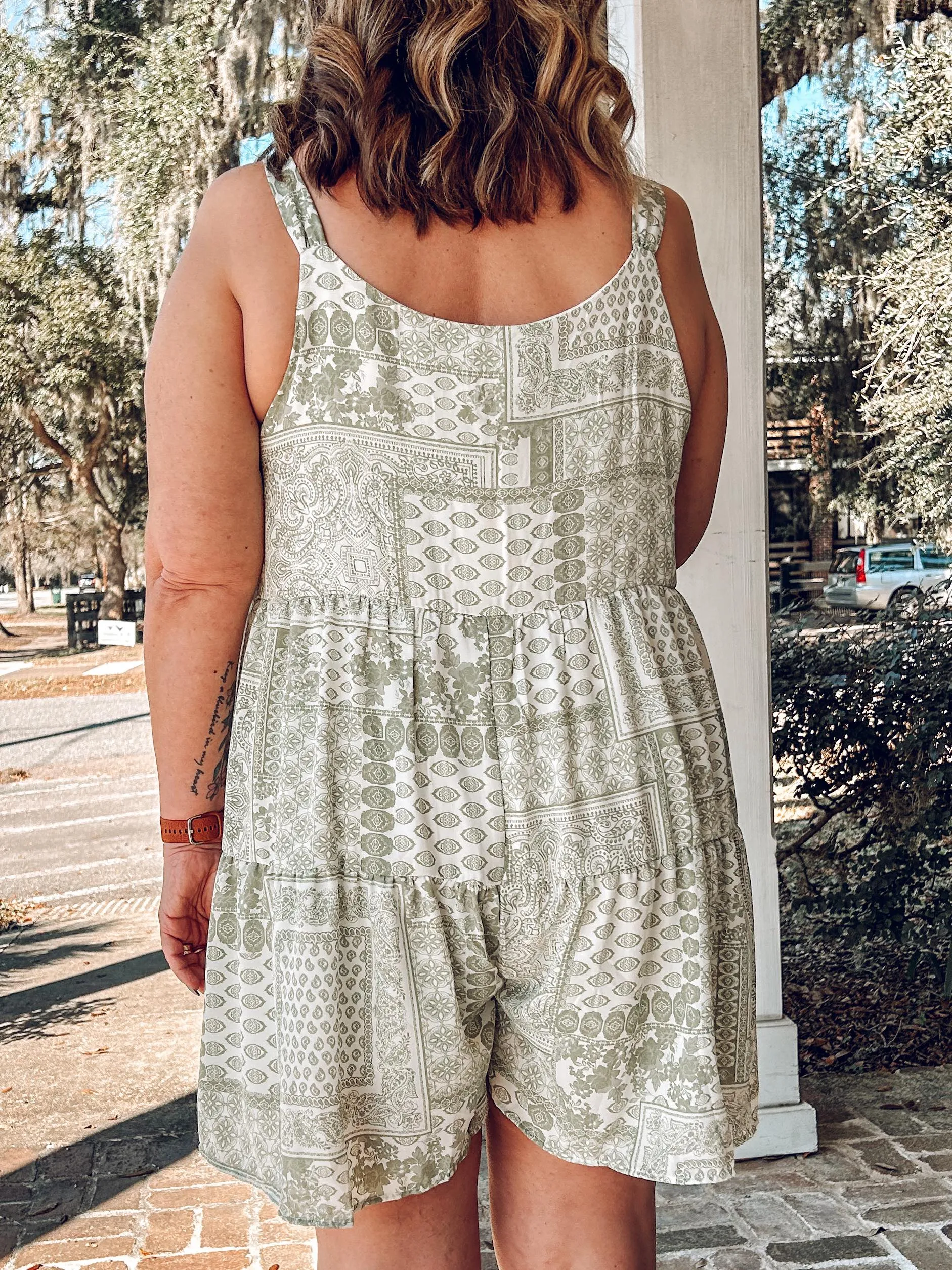 Wanderlust Curvy Romper | Sage