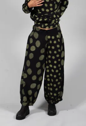 Wide Leg Trousers in Yellow Pois