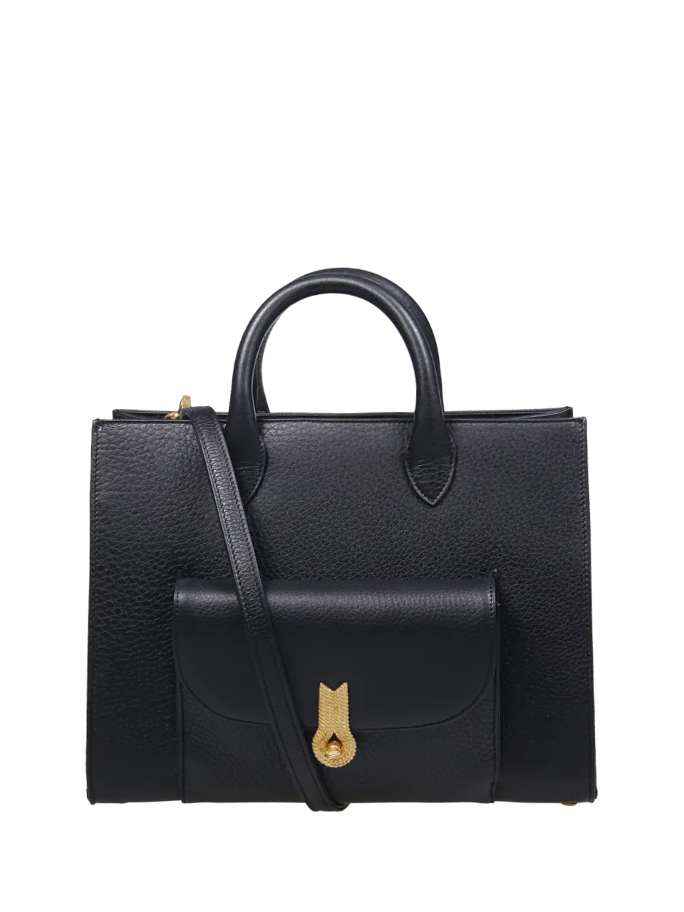 WOMAN AMATO DANIELE BLACK CALF LEATHER QUEEN TOTE BAG