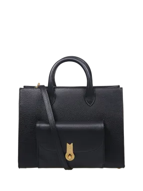 WOMAN AMATO DANIELE BLACK CALF LEATHER QUEEN TOTE BAG