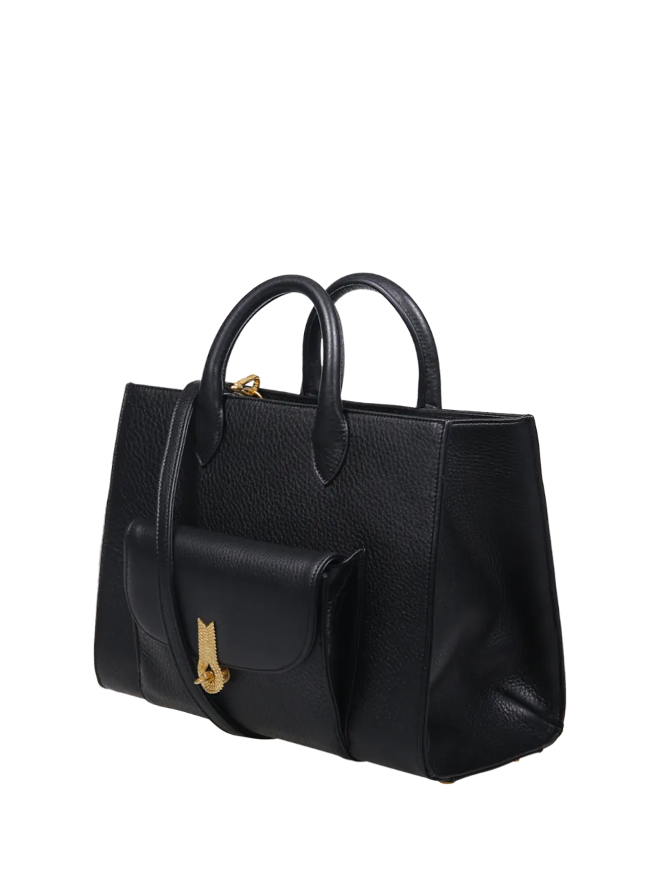 WOMAN AMATO DANIELE BLACK CALF LEATHER QUEEN TOTE BAG