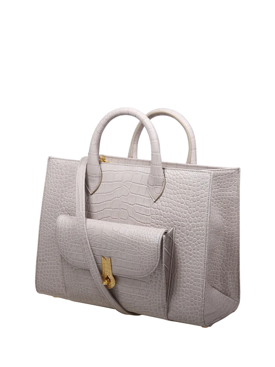 WOMAN AMATO DANIELE WHITE CALF LEATHER QUEEN TOTE BAG