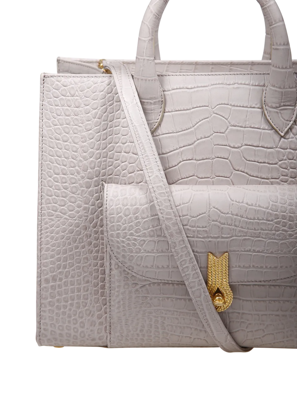 WOMAN AMATO DANIELE WHITE CALF LEATHER QUEEN TOTE BAG