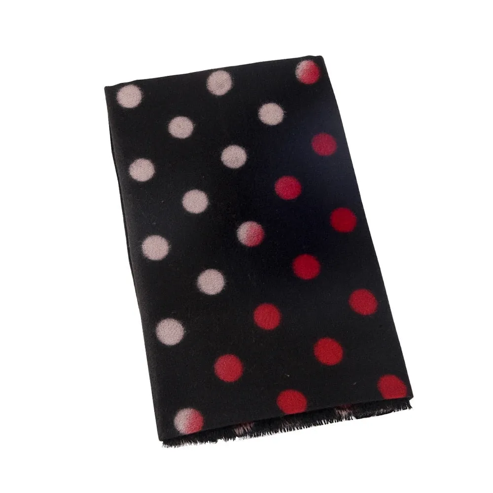 Women's Designer Winter Warm Cashmere Polka Dots Printed Shawls