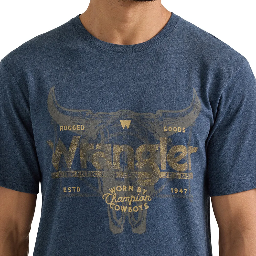 Wrangler Men's Short Sleeve Steer Head Logo Graphic T-Shirt