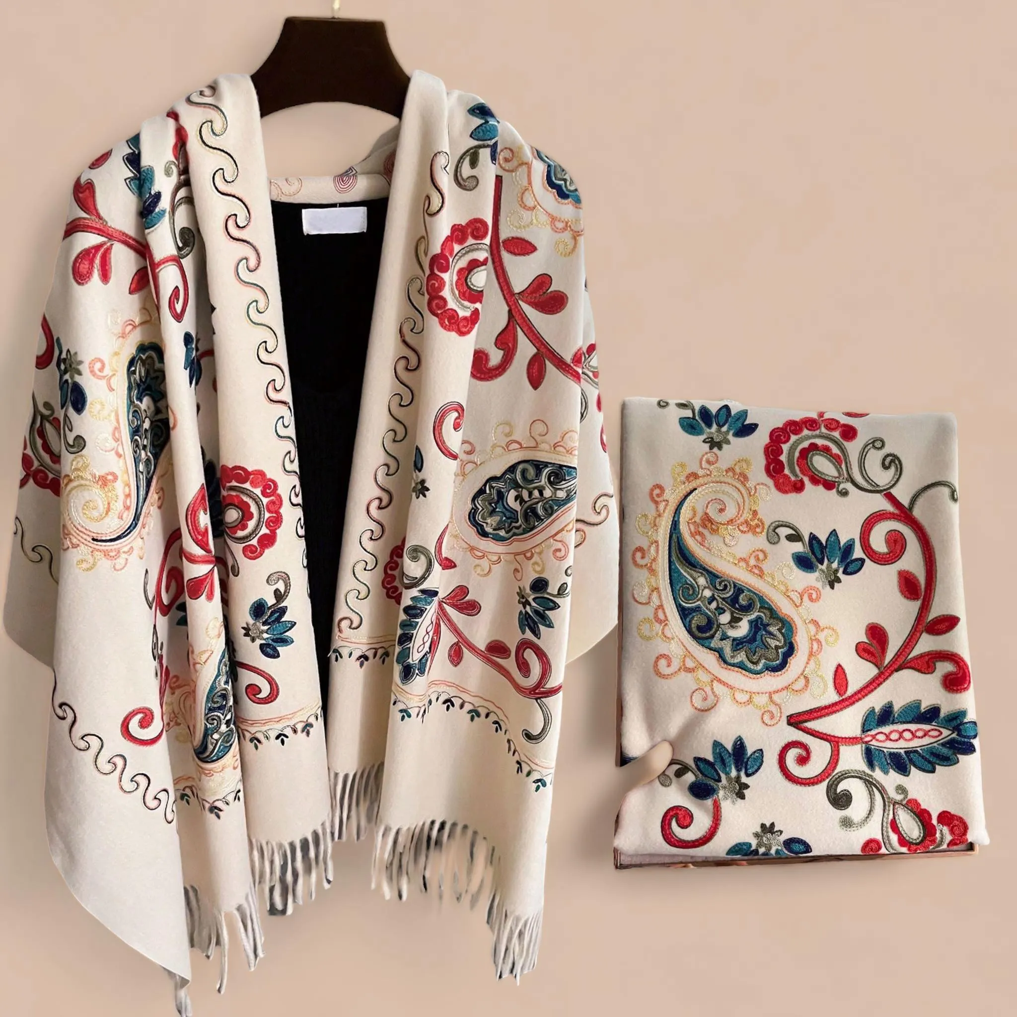 WRAP Full Embroidered Warm Shawl