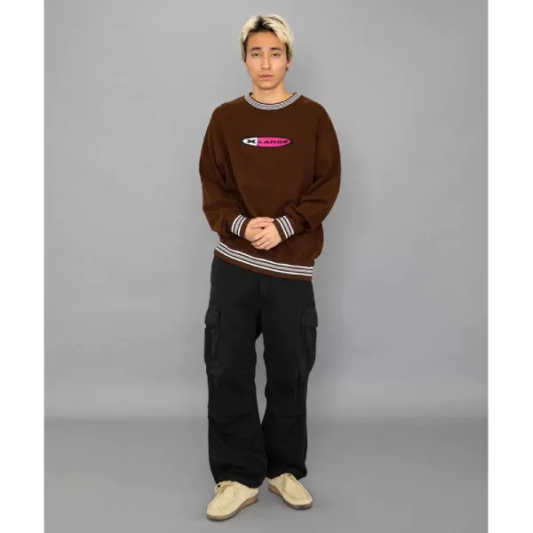 X-Large  |Crew Neck Pullovers Unisex Street Style Long Sleeves Plain