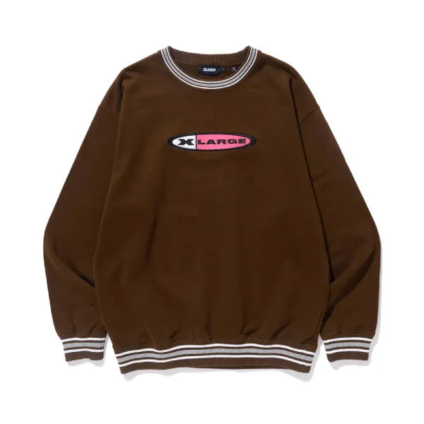 X-Large  |Crew Neck Pullovers Unisex Street Style Long Sleeves Plain