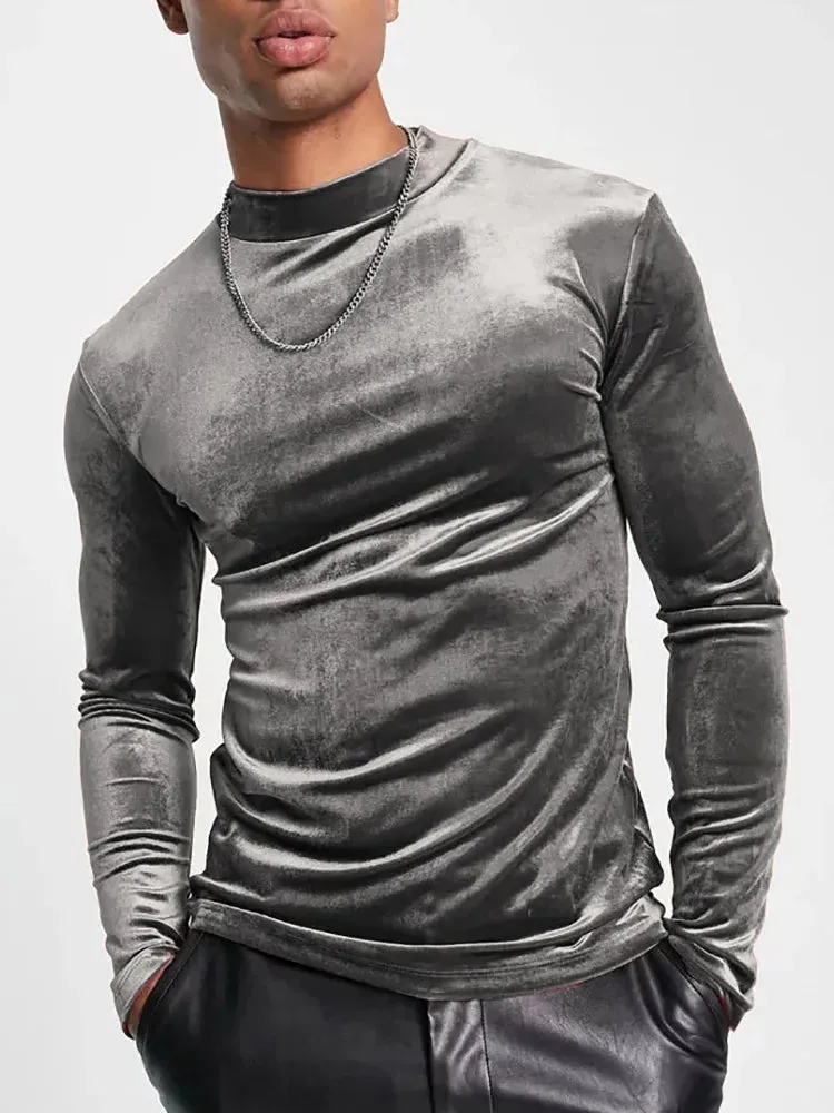 Xituodai Round Neck Male Autumn Winter Pullovers Casual Streetwear Basic Long Sleeve Tops Men Solid Undershirt Warm Black Pleuch