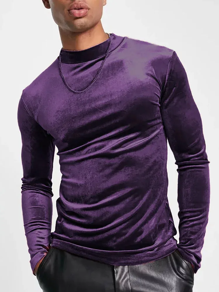 Xituodai Round Neck Male Autumn Winter Pullovers Casual Streetwear Basic Long Sleeve Tops Men Solid Undershirt Warm Black Pleuch