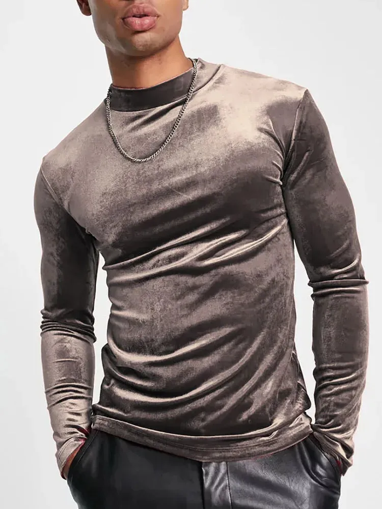 Xituodai Round Neck Male Autumn Winter Pullovers Casual Streetwear Basic Long Sleeve Tops Men Solid Undershirt Warm Black Pleuch