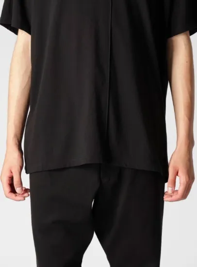 Yohji Yamamoto  |Pullovers Street Style U-Neck Plain Cotton Short Sleeves