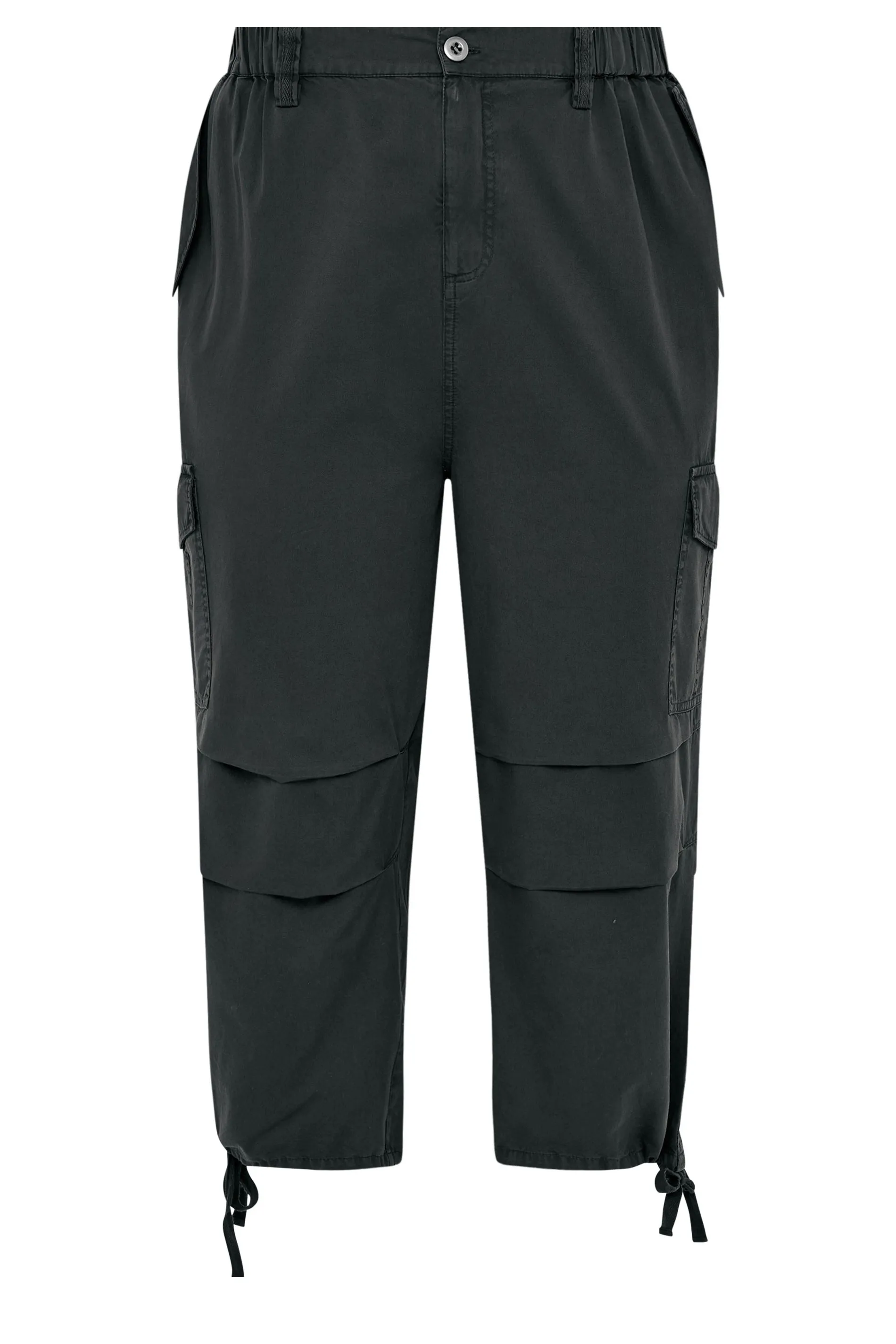 YOURS Curve Black Cargo Cropped Trousers