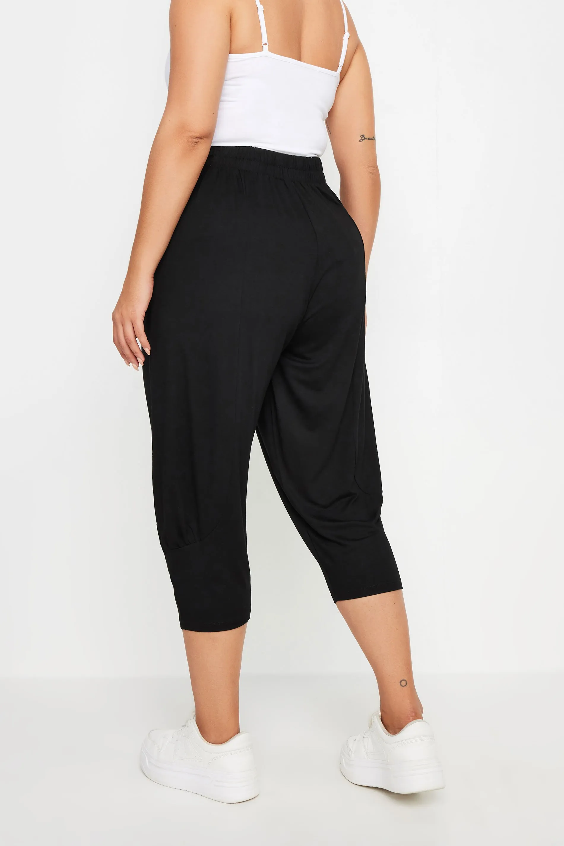 YOURS Curve Black Ruched Harem Trousers