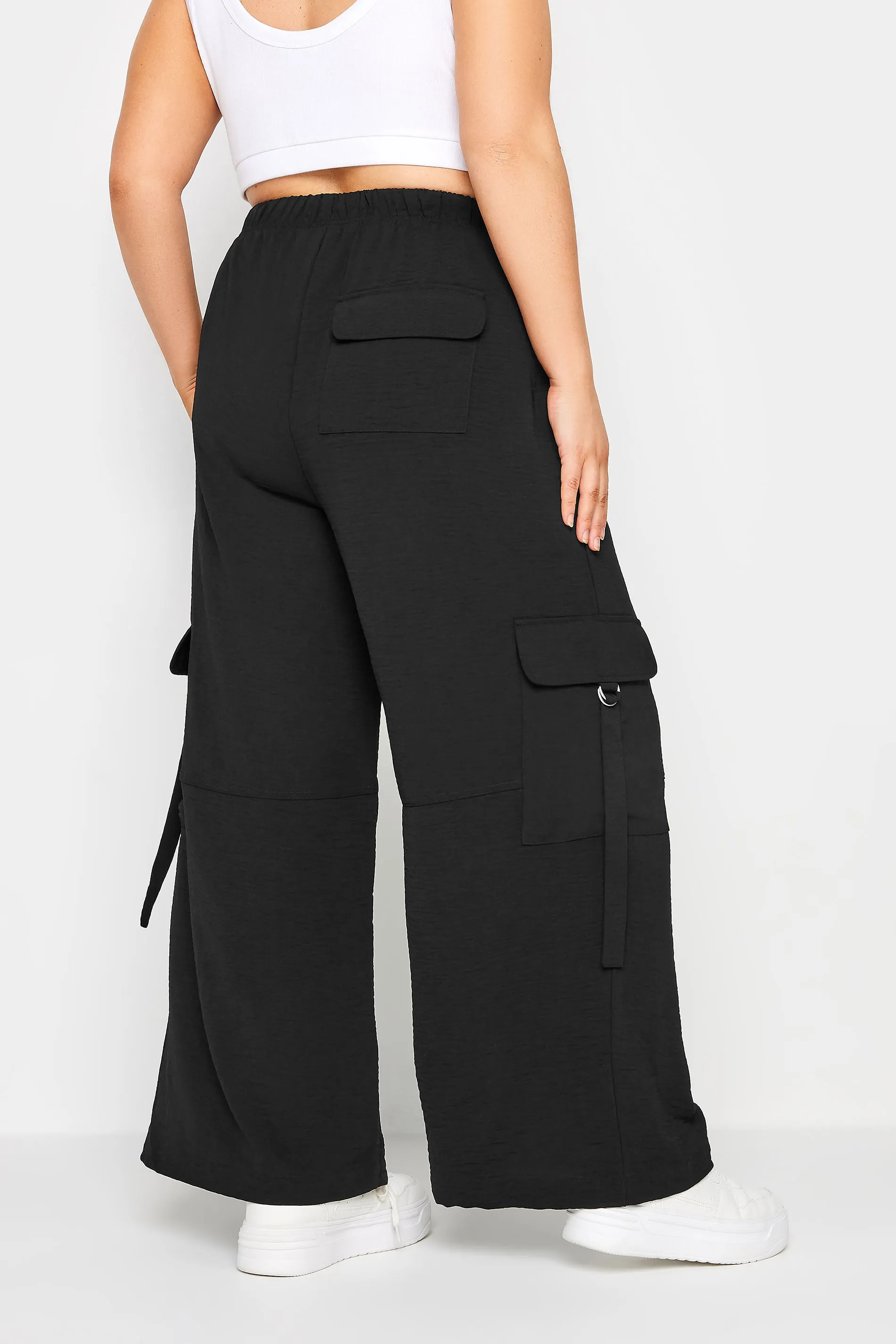 YOURS Curve Black Twill Cargo Trousers