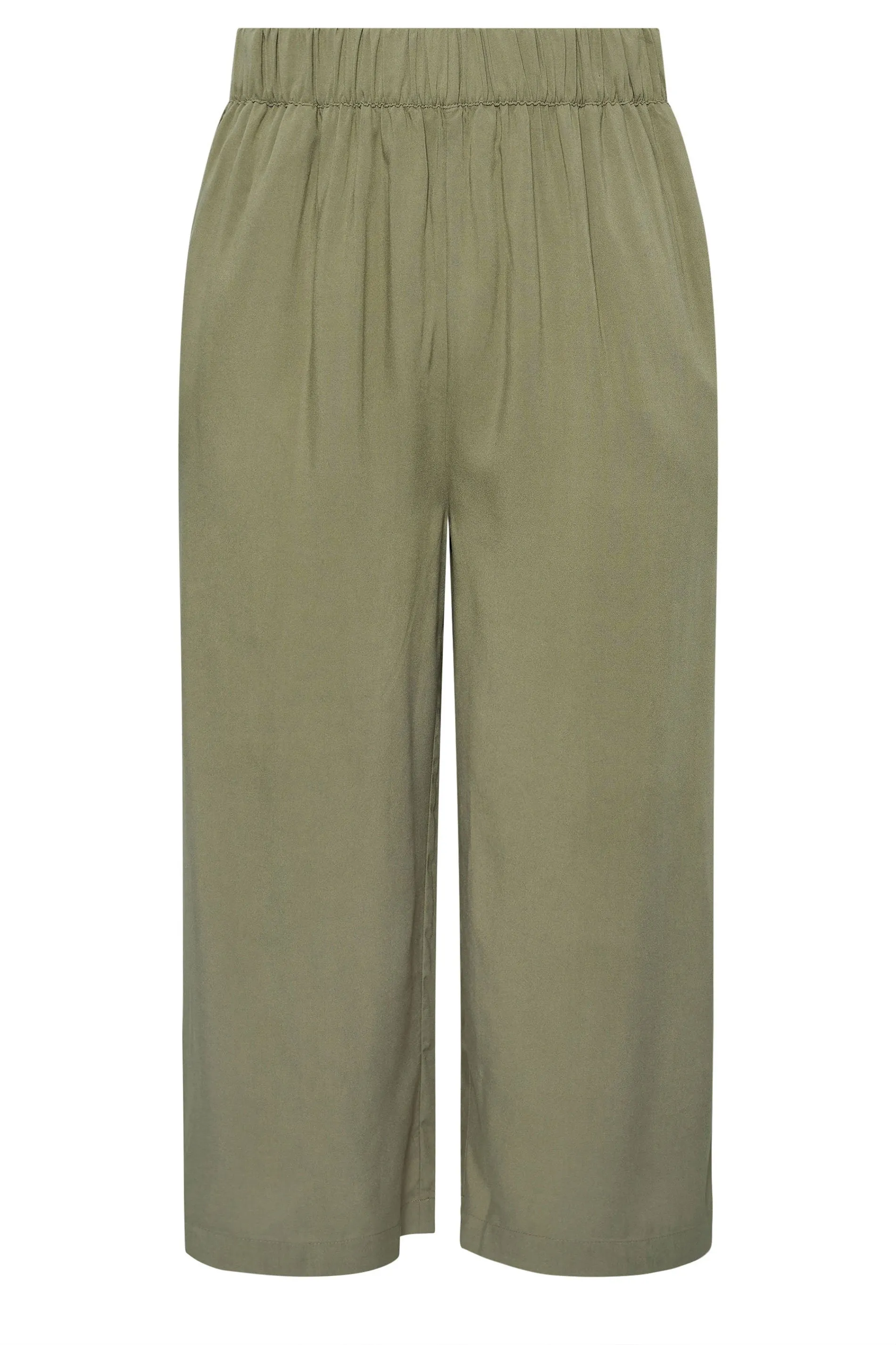 YOURS Curve Khaki Green Cropped Trousers