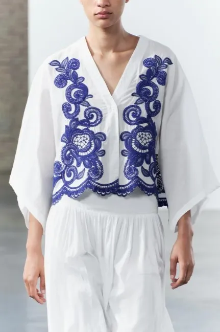 ZARA  |EMBROIDERED LONG SHIRT